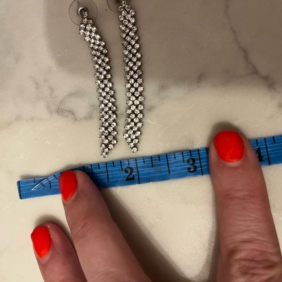 Rent the Runway Crystal and Silver Dangle Earrings - Picture 9 of 10